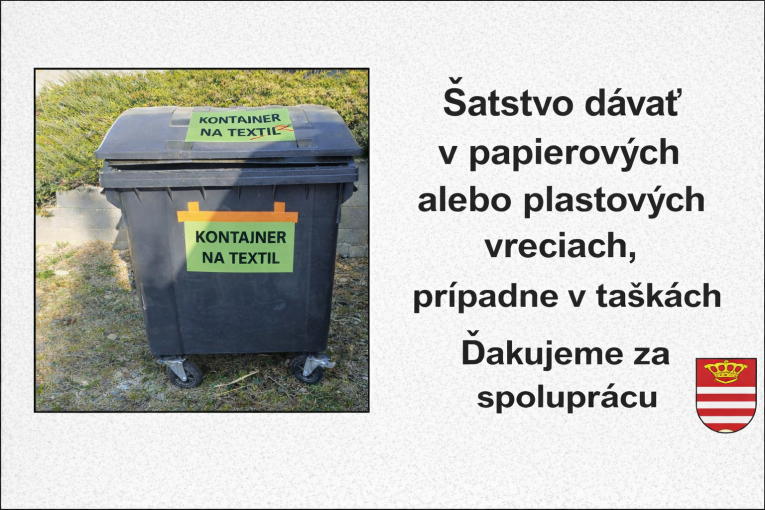 Kontajner na&nbsp;textil - upozornenie