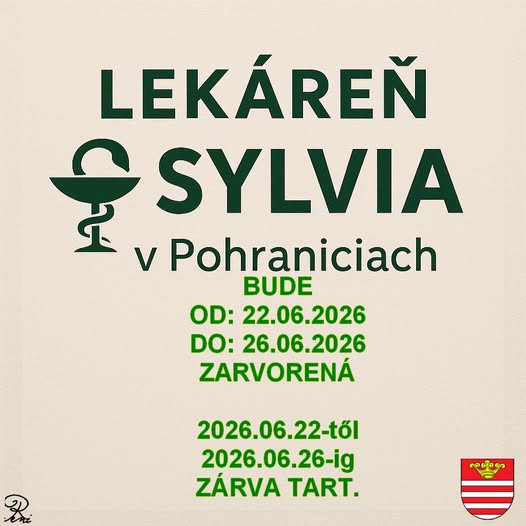 Oznam lekáreň Sylvia