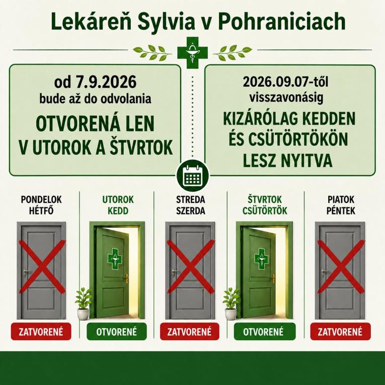 Oznam Lekáreň Sylia