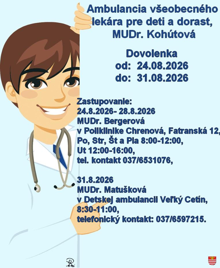 Zastupovanie doktorka Kohútová
