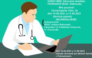SK: OZNAM MUDr.RATHOUSKÝ HU: ÉRTESÍTÉS MUDr.RATHOUSKÝ 1