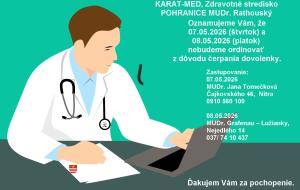Oznam - obvodný lekár dr. Rathouský